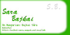 sara bajkai business card